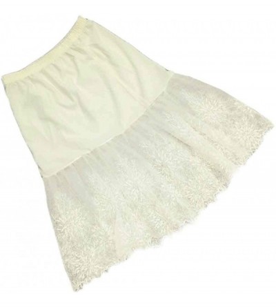 Slips Womens Lace Slip Skirt Extender Knee Length Floral Underskirt Petticoat Skirts - 2 - CL18SW66ATN $13.49