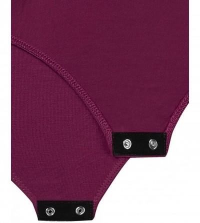 Shapewear Womens Stretchy V-Neck Soft Knit Bodysuit with Plus Size - Awsbsl012_violet - C918K3Y25ZI $17.29