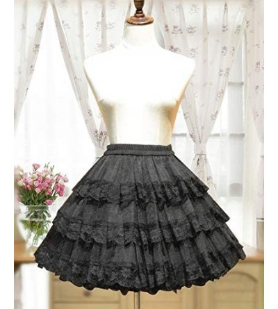 Slips Lace Petticoat-Womens Vintage 1950s Lace Lolita Petticoat Three Layers Hard Tulle Crinoline Tutu Underskirt 45cm Length...