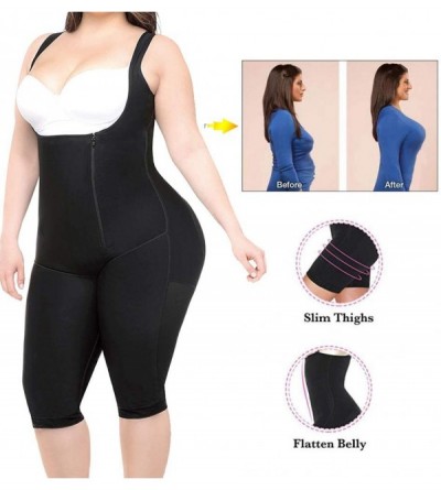 Shapewear Women Large Size Compression Bodysuits Shapewear Control Thigh Belly Comfortable Tights Underwear-S Black - CN18XYH...
