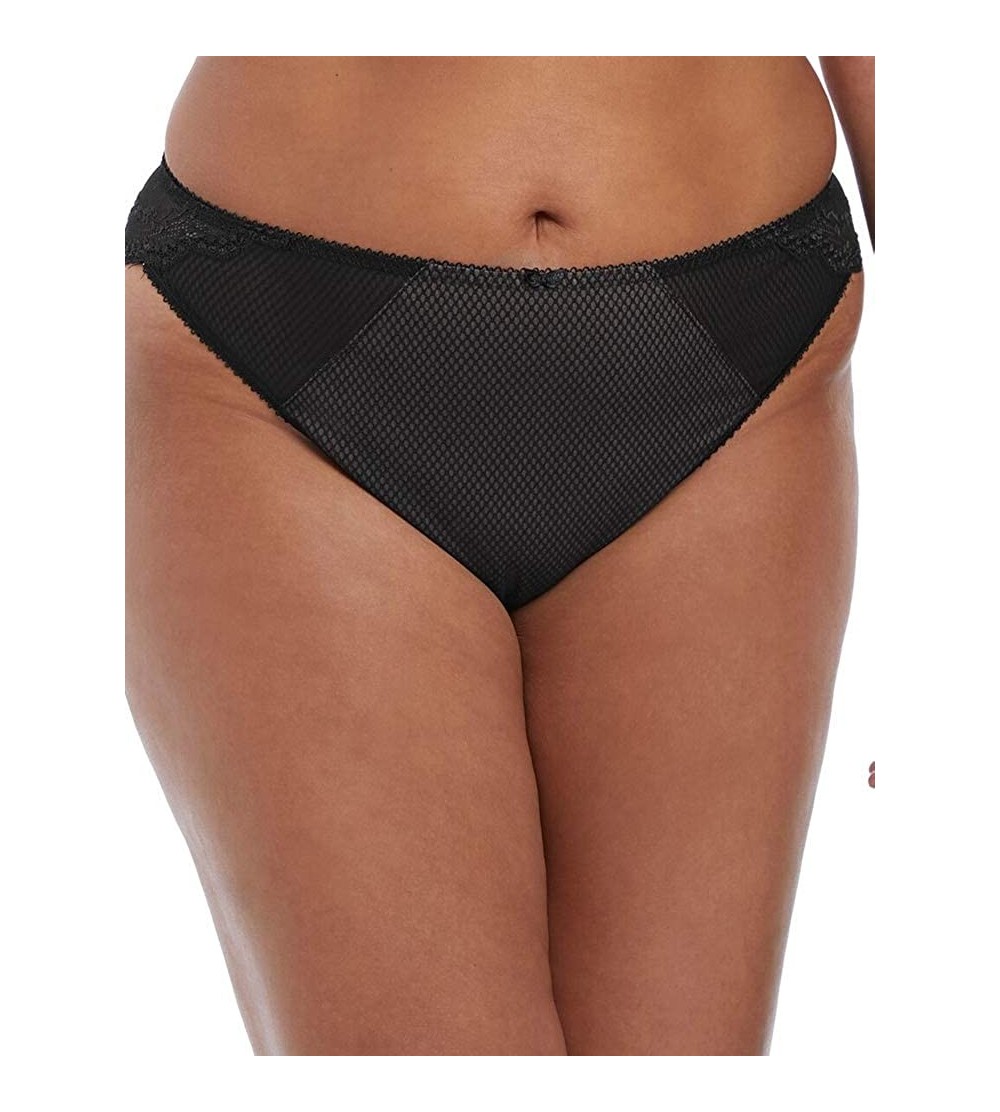 Panties Women's Plus Size Charley Mid-Rise Brazilian Brief - Black - CP18C9S39XA $31.80