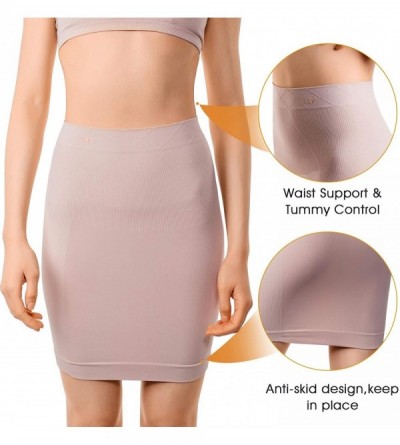 Shapewear Women's Shapewear High Waisted Nylon Firm Tummy Control Half Slip Body Shaper Nude2XL - C1186E9HNO7 $19.74