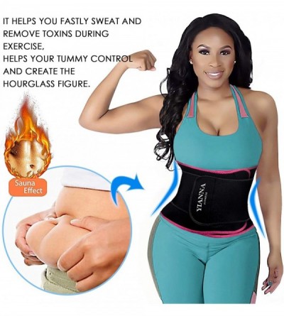 Shapewear Waist Trainer Slimming Body Shaper Belt - Sport Girdle Waist Trimmer Compression Belly Weight Loss - Rose - C418I48...