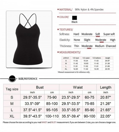 Shapewear Women Control Cami with Spaghetti/Wide/Adjustable Straps Padded Bra Cross Back Tight Shaper Vest - Knitted 1-black ...