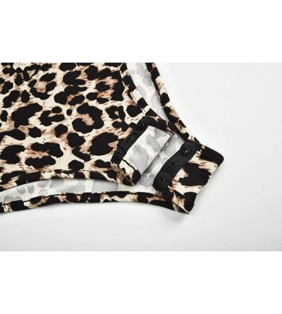 Shapewear Women's Sexy Leopard Bodysuit Spaghetti Strap Snake Skin Cami Bodysuit Top - Leopard 1 - C518XTMHO9O $15.56