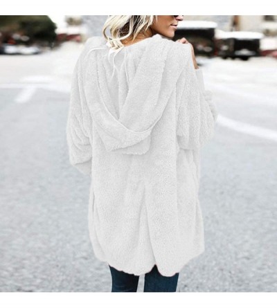 Garters & Garter Belts Women Winter Warm Coat Jacket Parka Outwear Ladies Cardigan Coat - White - CR18YENUII8 $32.16