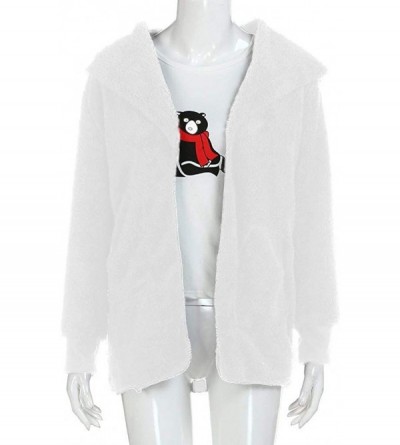 Garters & Garter Belts Women Winter Warm Coat Jacket Parka Outwear Ladies Cardigan Coat - White - CR18YENUII8 $32.16