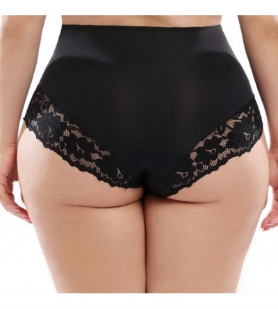 Panties Plus Size Lace Underwear for Women Sexy Panties Bikini Panty Seamless Hipster Soft Briefs Lingerie - Black - CX1954T9...