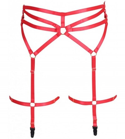 Garters & Garter Belts Women Punk Sexy Garter Belts Leg Harness Elastic Strap Cage Waist Stockings Suspender Goth Pentagram F...