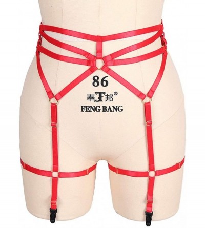 Garters & Garter Belts Women Punk Sexy Garter Belts Leg Harness Elastic Strap Cage Waist Stockings Suspender Goth Pentagram F...