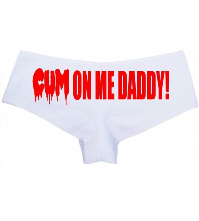 Panties Cum On Me Daddy DDLG cumslut Slut White Boyshort Underwear - Red - CI18M283QXR $34.57