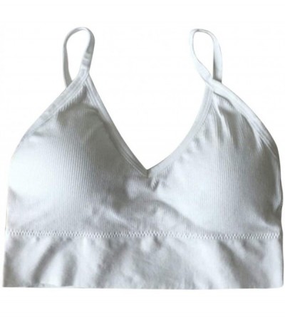 Camisoles & Tanks Woman Camisole Nylon Wrapped Chest Vest Sports Bra U Back Underwear Tank Tops-White - White - C6190GGI4W9 $...