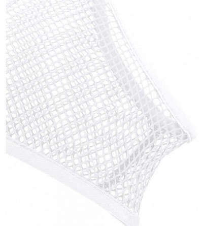 Bras Women Fishnet Cropped Tank Top Lingerie See Through Hollow Out Vest Crop Bra Top - White - C618TS4OTWD $19.34