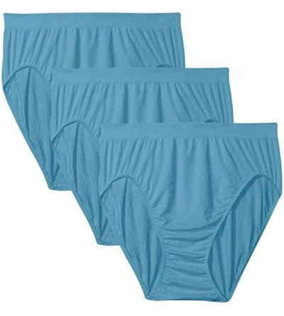 Panties Style 303J Comfort Revolution Microfiber Solid Hi-Cut Brief (2- 3 and 4 Packs) - 3 Pack Raindrop Blue - CJ194XWL0EU $...