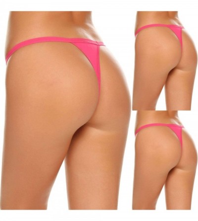 Panties Underwear Women's 3 Pack Low-Rise String Bikinis Panty Stretch Brief Cotton Spandex Thongs Underwear G-Strings - Z-ro...