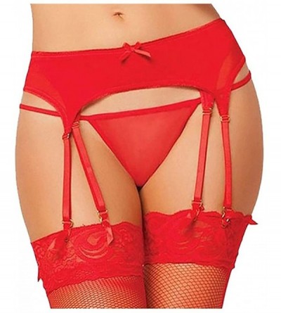 Garters & Garter Belts Elastic Sexy Lace Underwear Skirt Underwear Garter Lingerie Brief Underpant - Red - CR198DAR8H2 $31.21
