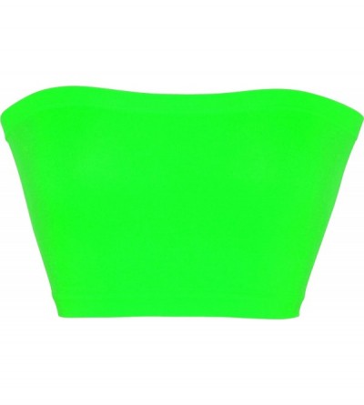 Shapewear Seamless Smoother Tube Bandeau Top - Neon-green - C0183NK39WT $11.09
