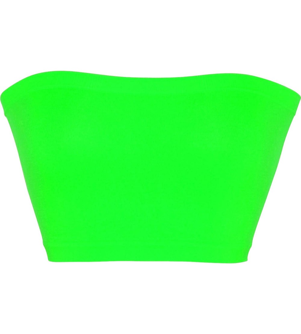 Shapewear Seamless Smoother Tube Bandeau Top - Neon-green - C0183NK39WT $11.09