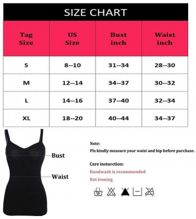 Shapewear Women Camisole Shapewear for Tummy Control Compression Shirt Tank Top with Strap - Black(no Bra) - C219D7A549Z $30.58