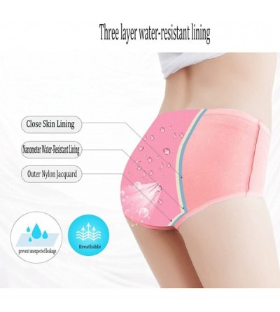 Panties Women Menstrual Period Briefs Jacquard Easy Clean Panties Multi Pack US Size XXS-4XL/11 - Dark-rouge-purple - CM12O8G...
