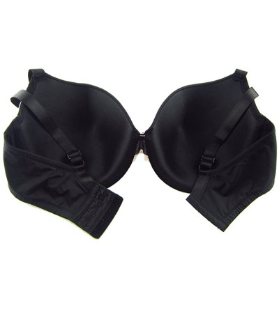 Bras Women's Plus Size Sexy Black Bra with Pink Lace - CR12KV4IOUT $23.76