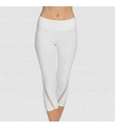 Bustiers & Corsets Women's Net Yarn Fitness Yoga Pants - High Waist Hip-Lifting Waist-Stretching Tummy Control Seamless Runni...