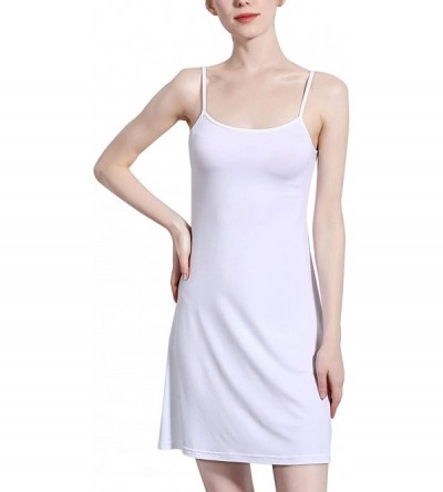 Slips Women's Full Slip Dress Soft Cotton Cami Sleepwear Spaghetti Strap Seamless Under Dress Basic Chemise Nighgowns - Short...