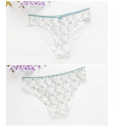 Panties Women's Stretch Cotton Comfortable Panties Pack of 3 Underwear Packs Brief - Flowers - CW18E0N4676 $17.45