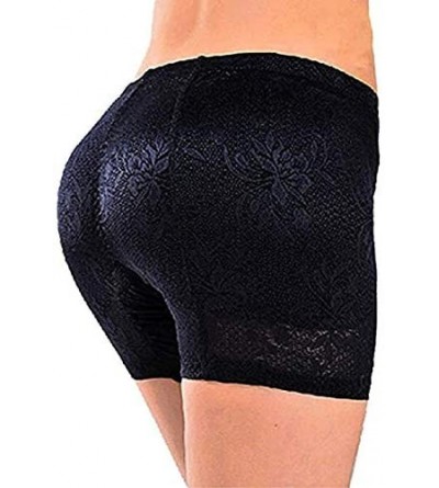 Shapewear Womens Lace Panties Butt Enhancer Padded Shapewear Foam Buttock Lifter Hip Pads - Black - CK18SRU6NH2 $17.85