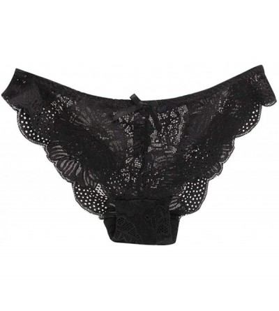 Panties Womens Underwear Invisible Women Bikini Underwear Lace Intimates Briefs Half Back Coverage Panties - Black - CP195ANZ...
