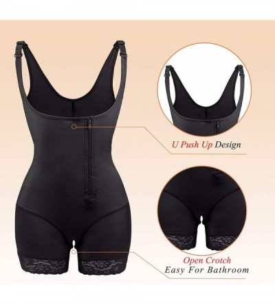 Shapewear Women's Body Shaper Lace Firm Zipper Slimmer Waist Trainer Bodysuit Shapewear Control Corset - Black - CF18SO5H6E3 ...