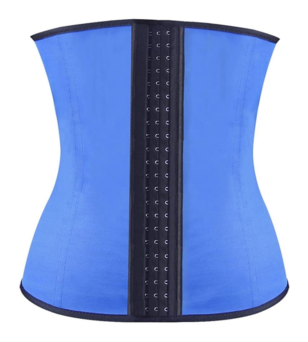 Shapewear Women's Latex Trainer Shapewear Waist Cincher Corset - Blue - C212D3FPQDB $27.73