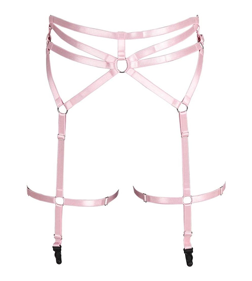 Garters & Garter Belts Women's Punk Harness Garter Waist Leg Garter Adjustment High Waist Stockings Belt Carnival Belt - Pink...