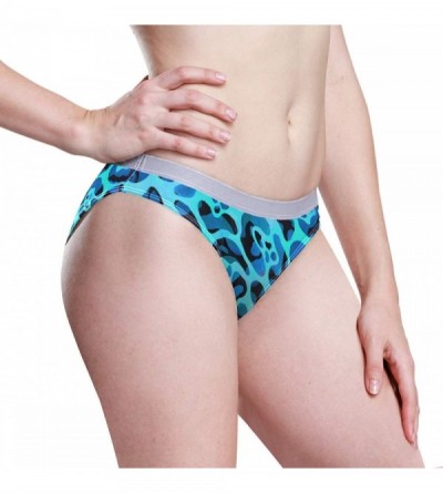 Panties Leopard Skin Blue Texture Women's Underwear Polyester Bikini Panty - Leopard Skin Blue Texture - CG18S59ONHR $26.43
