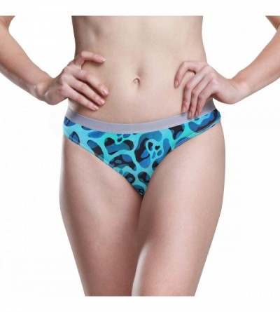 Panties Leopard Skin Blue Texture Women's Underwear Polyester Bikini Panty - Leopard Skin Blue Texture - CG18S59ONHR $26.43