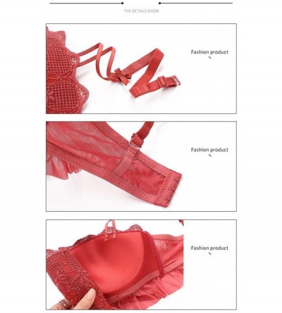 Camisoles & Tanks Fashion Women's Sexy Comfy Lace Spaghetti Strap Crop Top Cami Bra - Red - CI19CZ0Q0TE $21.74