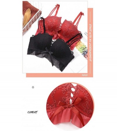 Camisoles & Tanks Fashion Women's Sexy Comfy Lace Spaghetti Strap Crop Top Cami Bra - Red - CI19CZ0Q0TE $21.74