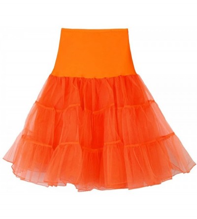 Slips Tutu Lightweight Petticoats Adult Dancing Skirts Women Pleated Gauze Short Wedding Skirt - Orange - CD194YLYM6N $11.73