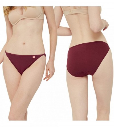 Panties Women's Tagless Underwear Low Rise String Stretch Cotton Bikini Briefs Multipack - 6 Pairs-dark Vintage - C118W46Q3AA...