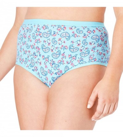 Panties Women's Plus Size 3-Pack Stretch Cotton Full-Cut Brief Underwear - Navy Assorted (0960) - CS18LZZ3G0X $14.12