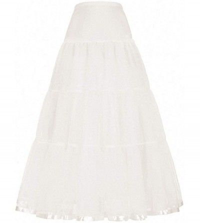 Slips Women Black Red Retro Skirt Wedding Crinoline Underskirt Ball Gown Tulle - 3 Ivory - CK18YA3SSAD $41.46