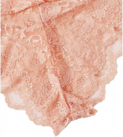 Shapewear Women Teddy Lingerie Lace Sheer Mesh One Piece Bodysuits - Pink - CO194ONHEEO $14.45