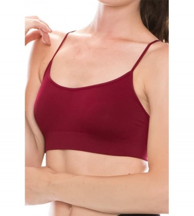 Camisoles & Tanks Soft Feel Racerback Everyday Bra (Non-Padded) -Made in USA - Burgundy - C812O29DN1P $12.77