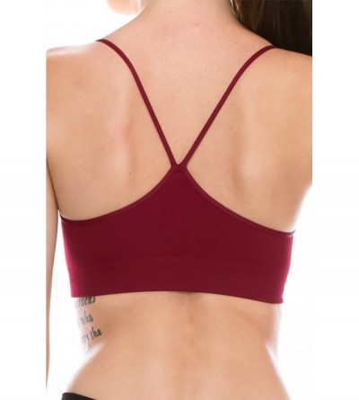 Camisoles & Tanks Soft Feel Racerback Everyday Bra (Non-Padded) -Made in USA - Burgundy - C812O29DN1P $12.77