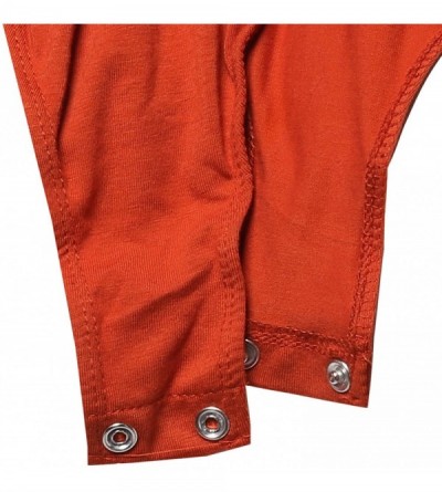 Shapewear Women's Classic Solid Sleeveless Scoop Neck Bodysuit - Fewbsv0010 Rust - CF18EIZX4UT $13.01