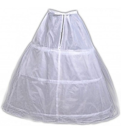Slips Bride Skirt 3 Hoops Single Layer Wedding Yarn Petticoat- Ordinary Strap Waist Skirt White - CI18ZO23KZ5 $28.19