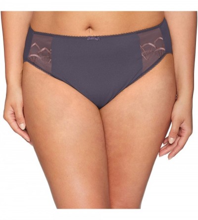 Panties Women's Plus Size Cate Embroidered Briefs - Anthracite - CO18O0DCU6I $10.93