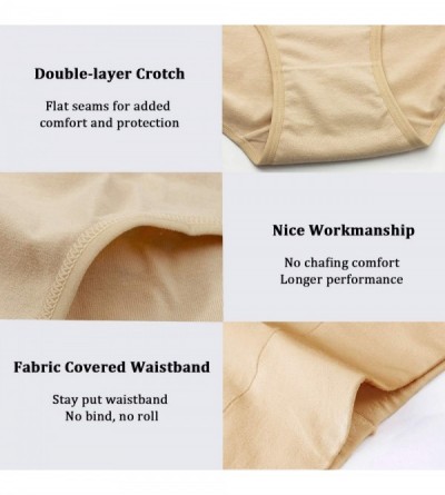 Panties Women's High Waisted Cotton Underwear Ladies Soft Full Briefs Panties Multipack - Black Beige-4 Pack - CD18U588YDX $2...