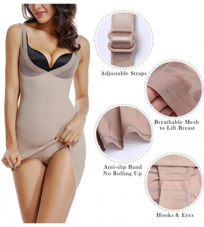 Shapewear Full Slips for Women Under Dresses Seamless Tummy Control Slip Dress Body Shaping Slip Shapewear - Beige - CW199ZSG...