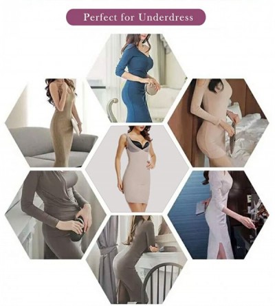 Shapewear Full Slips for Women Under Dresses Seamless Tummy Control Slip Dress Body Shaping Slip Shapewear - Beige - CW199ZSG...